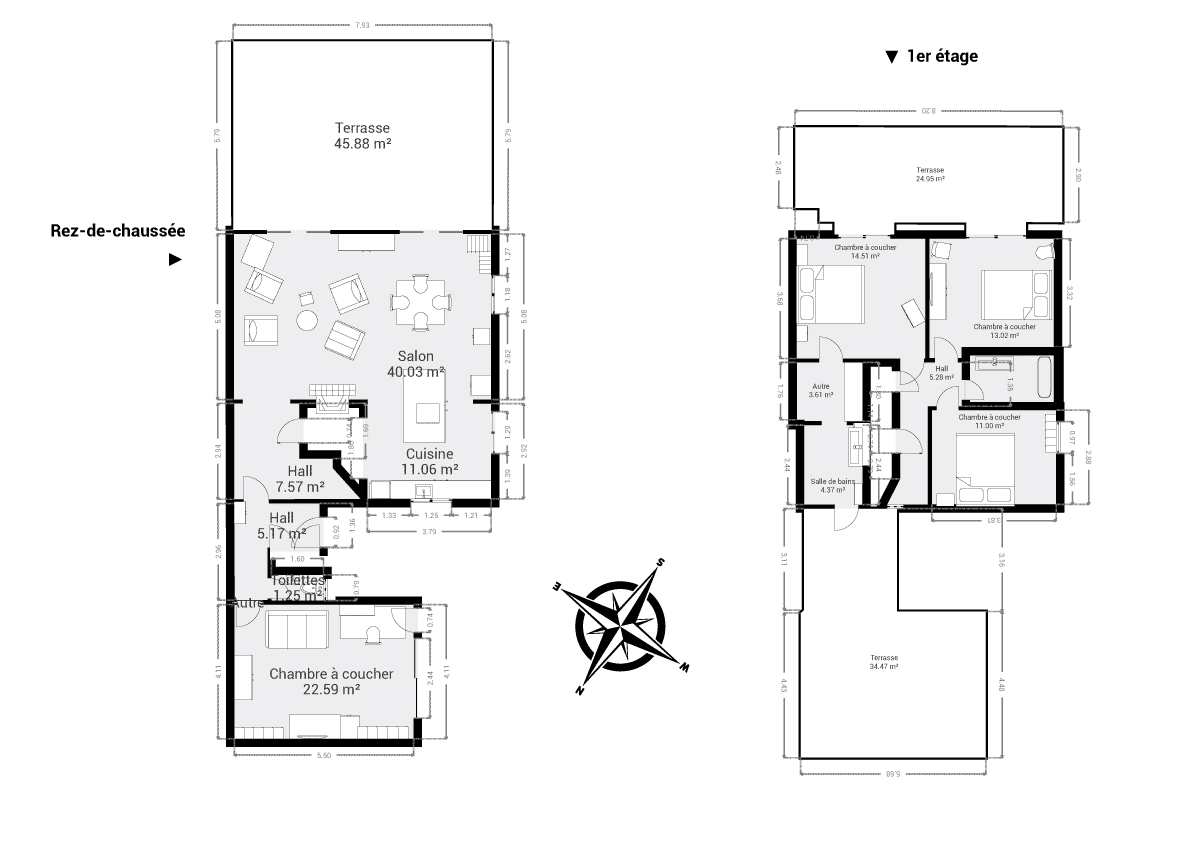 Plan détaillé d’une maison avec agencement des pièces optimisé pour l'habitat familial